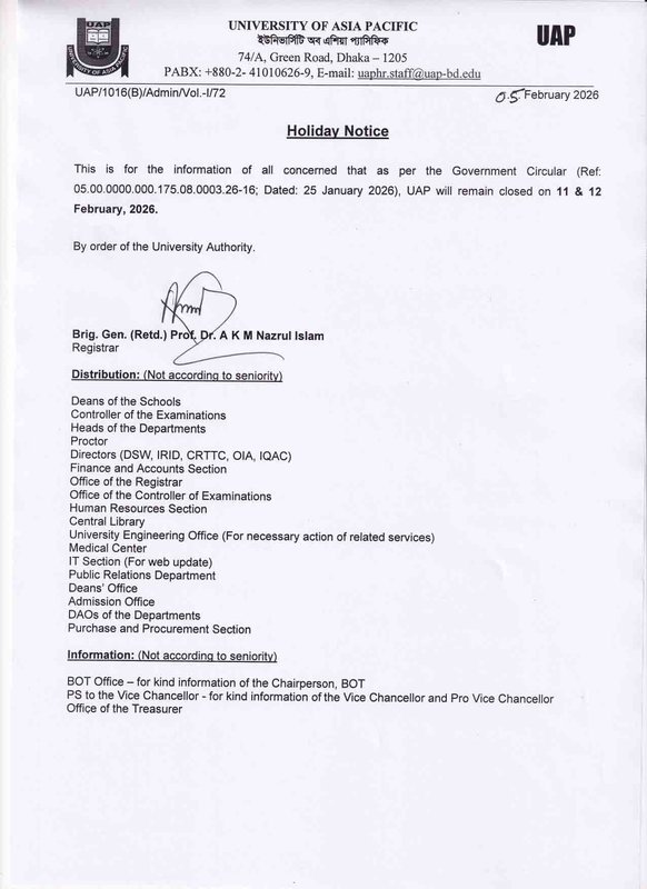 Holiday Notice