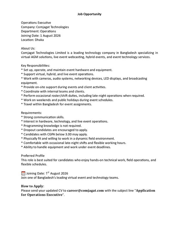 Job Opportunity