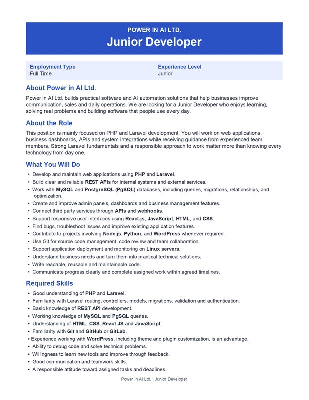 Junior Developer